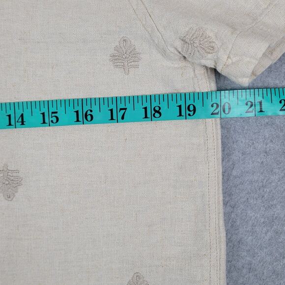 Truth by Republic Shirt Mens Size Small 55% Linen Woven Embroidered - Picture 15 of 16
